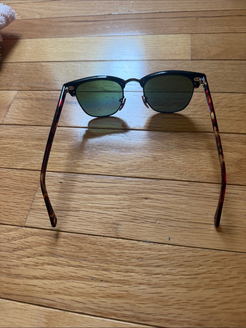Ray-Ban Purple Top Clubmaster Sunglasses with Mirrored Multi-Color Lenses - Picture 2 of 2